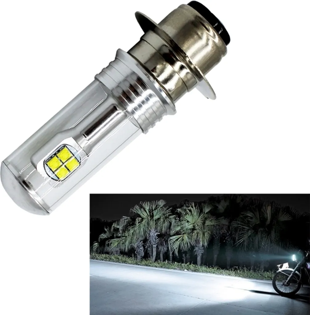 Fari Moto LED H6M P15D 750LM - Lampadine 40W Bianco Ghiaccio 6000K