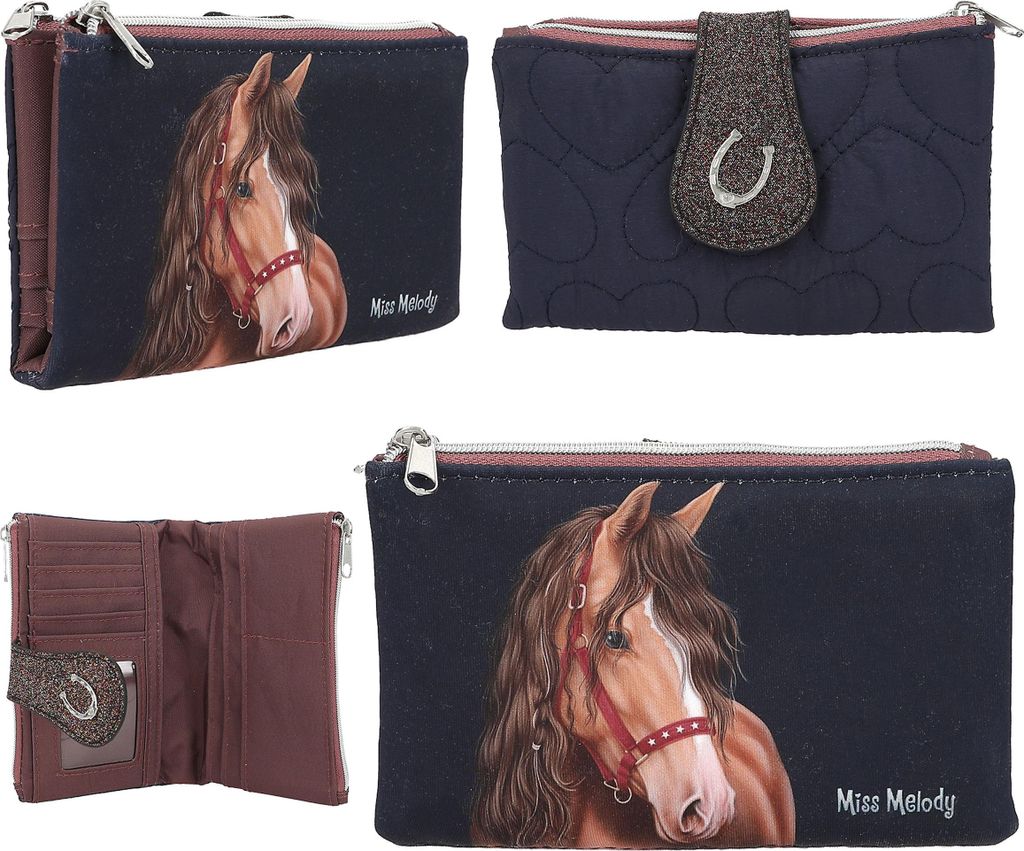 DEPESCHE Miss Melody Portemonnaie GLITTER HORSE dunkelblau Produktbild 