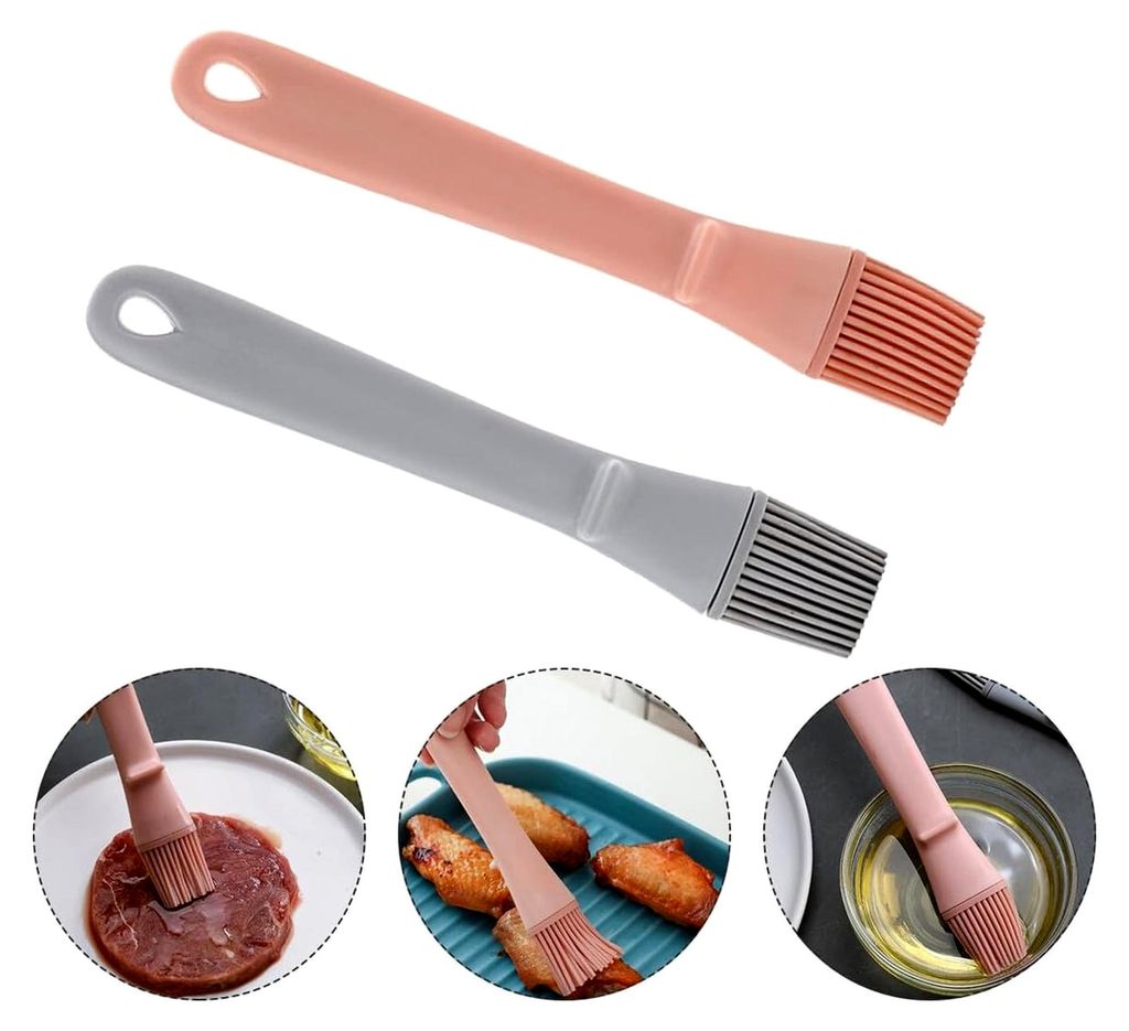 2 Stück Hitzebeständige Silikon Backpinsel Lebensmittelecht Leicht zu Reinigen für Grillen, Backen und Kochen