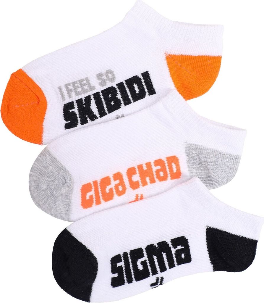 Fußsocken für Jungen SKIBIDI SIGMA GIGA CHAD 3PAK 27-30 YOCLUB