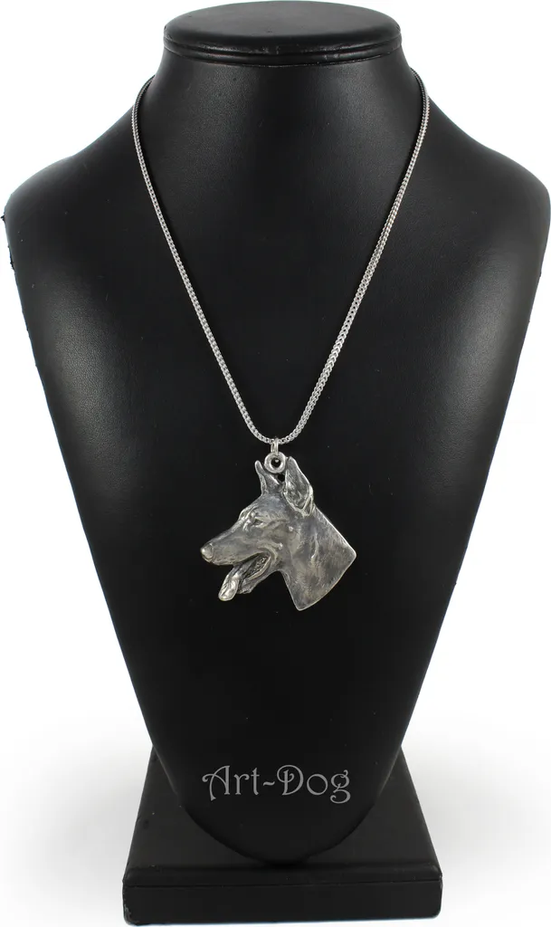 Collana Doberman Art-Dog: Pendente in Argento 925 Fatto a Mano