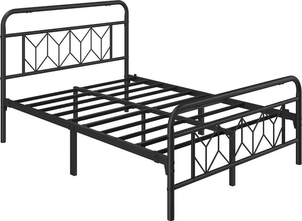 Cadre de lit en métal 140x200 noir idéal pour optimiser le rangement