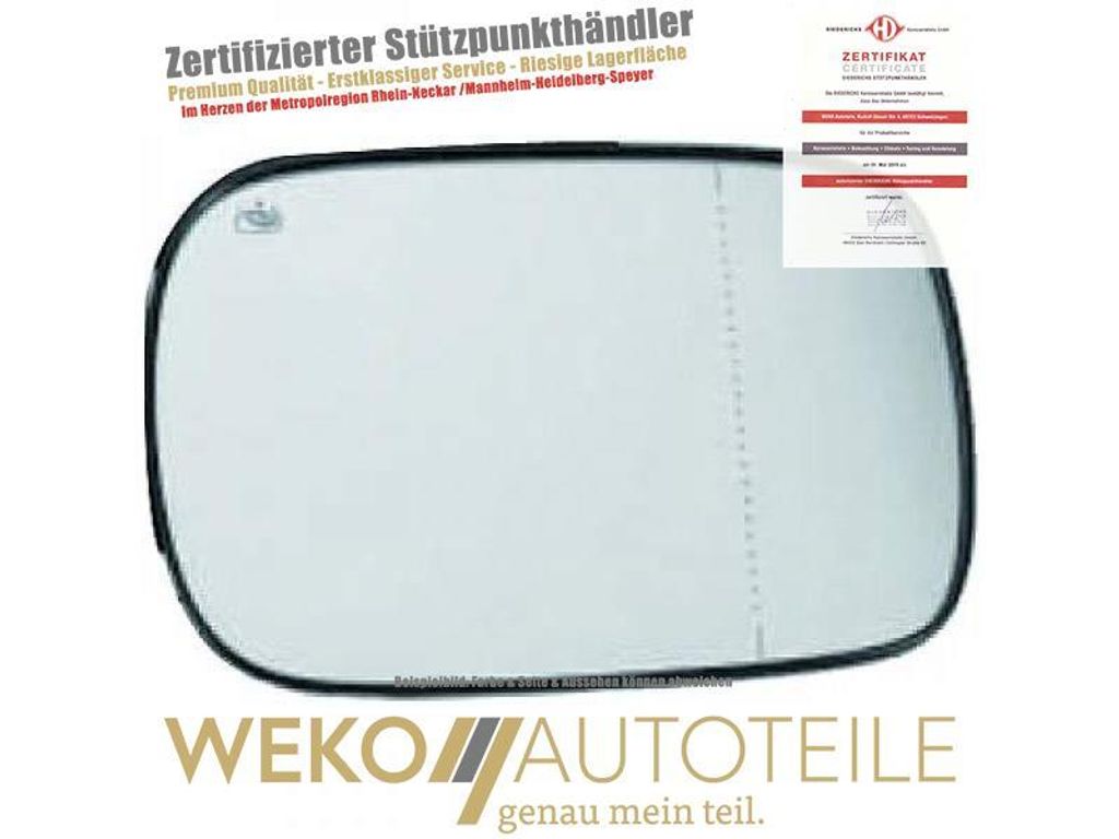 Spiegelglas Außenspiegel rechts DIEDERICHS 7685226 für VOLVO