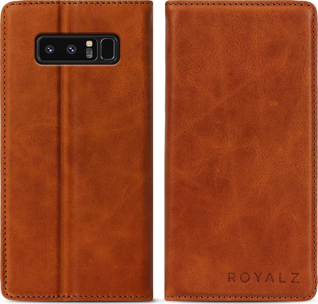 ROYALZ Schutzhülle für Samsung Galaxy Note 8 Ledertasche (6.3 Zoll) Lederhülle Tasche Book Case Cover Schutztasche Handyhülle Hülle Vintage Le...