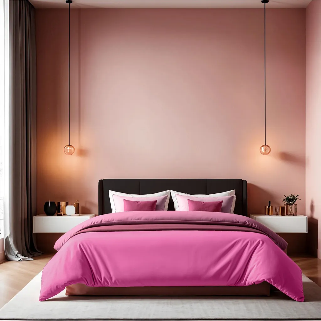 Parure de lit une place en coton rose poudré 140x200 Tonne Rosse
