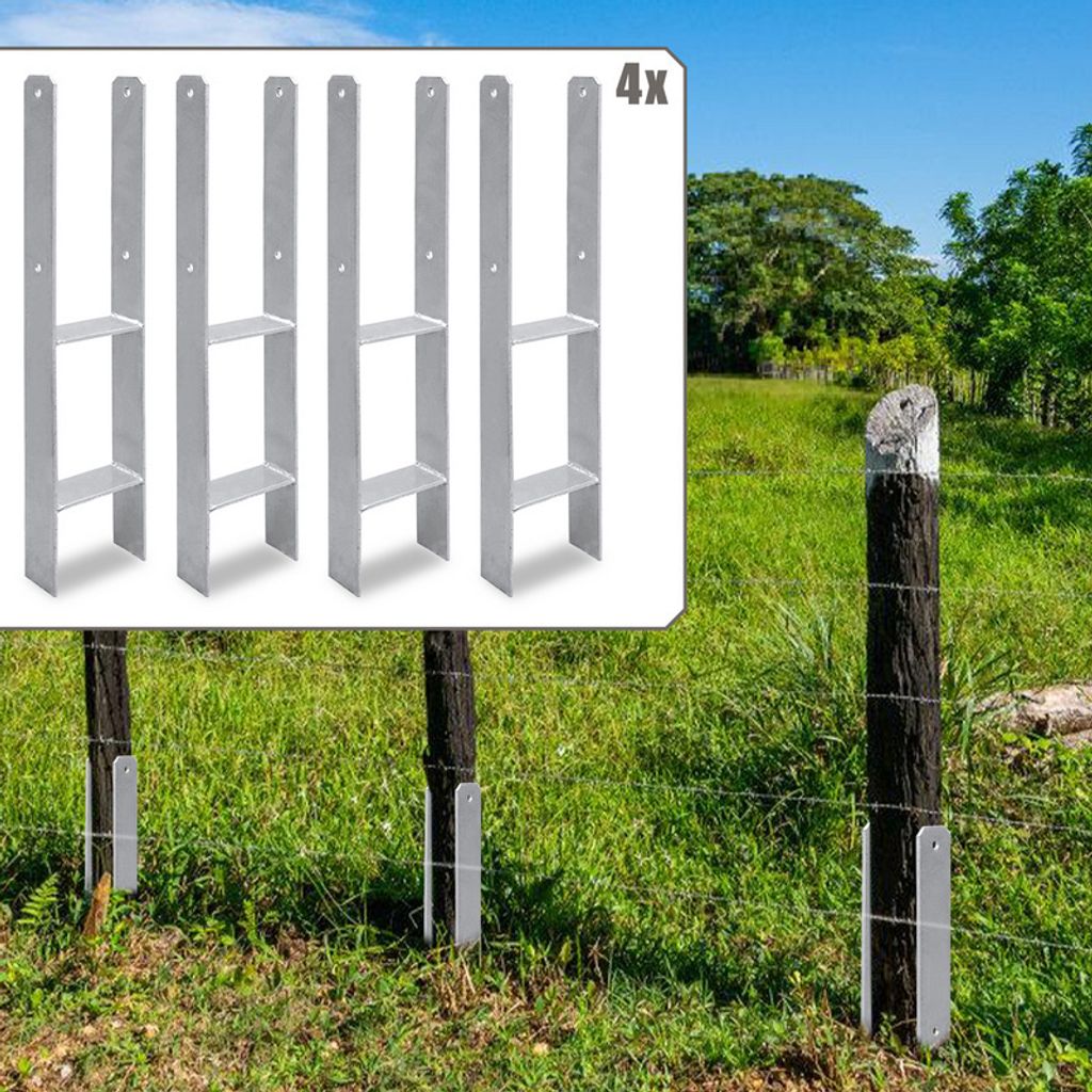 Yakimz Pfostenanker Bodenhülse Stützenfuß Stütze Pfostenträger 101mm 4 Stück