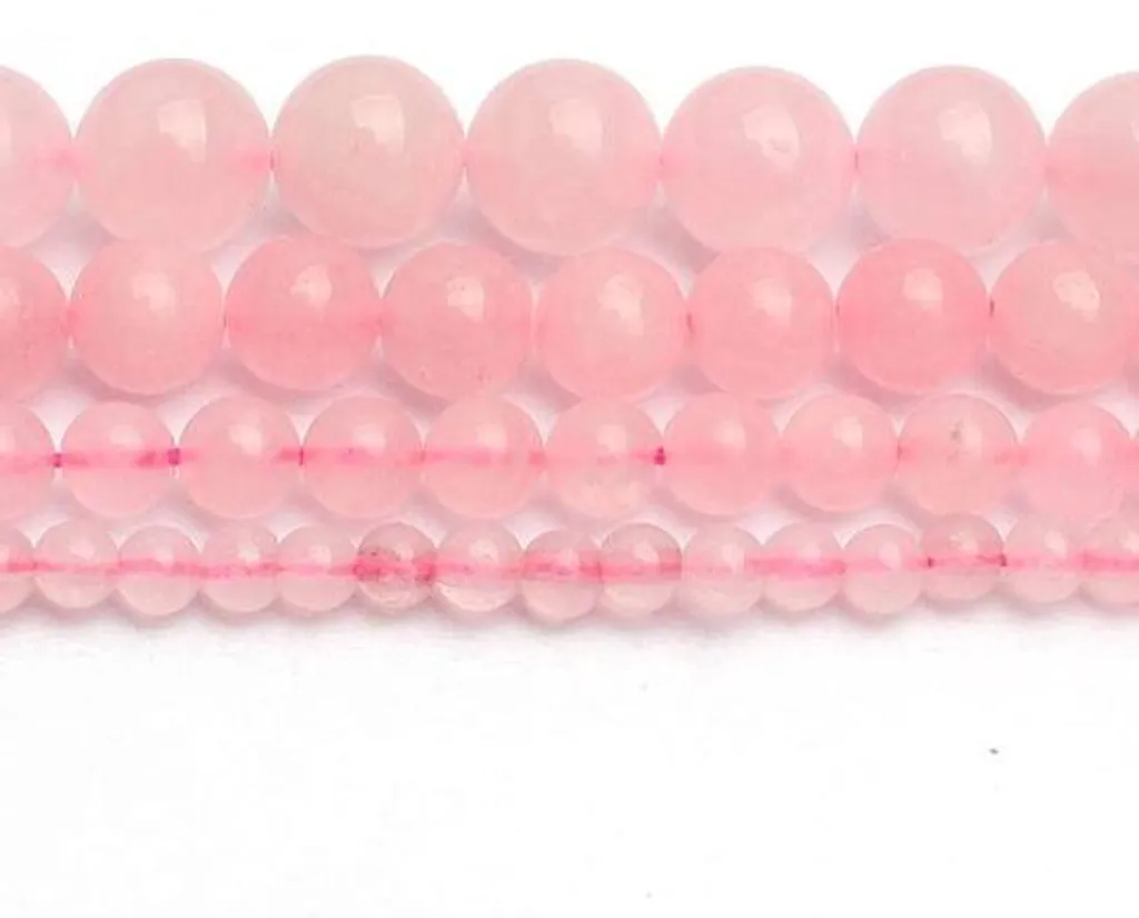 Perles Rondes en Pierres Précieuses Quartz Rose - Lot pour Bijoutier