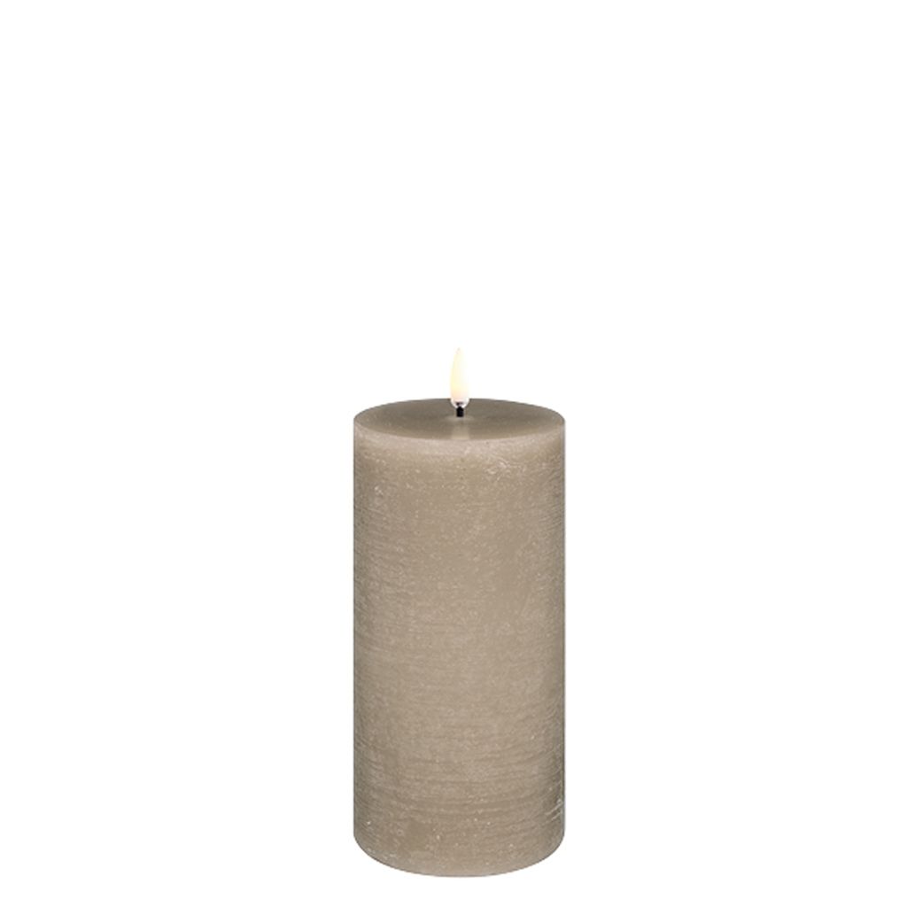 Uyuni Lighting LED Stumpenkerze SANDSTONE taupe Ø8x15cm