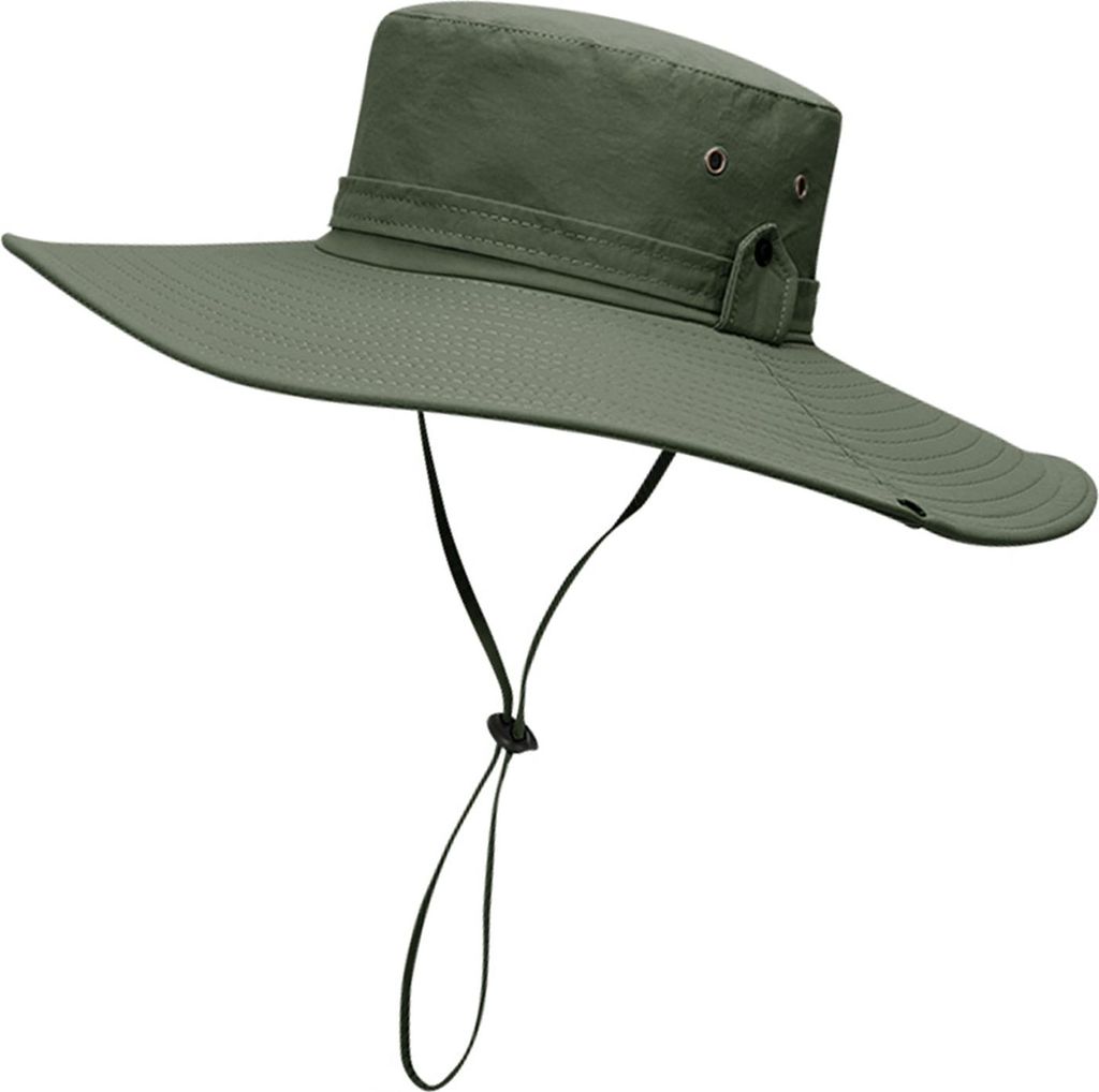 Sonnenhut mit breiter Krempe, UV-Schutz, faltbarer Bucket Hat zum Angeln, Wandern und Campen, 12 cm Krempe