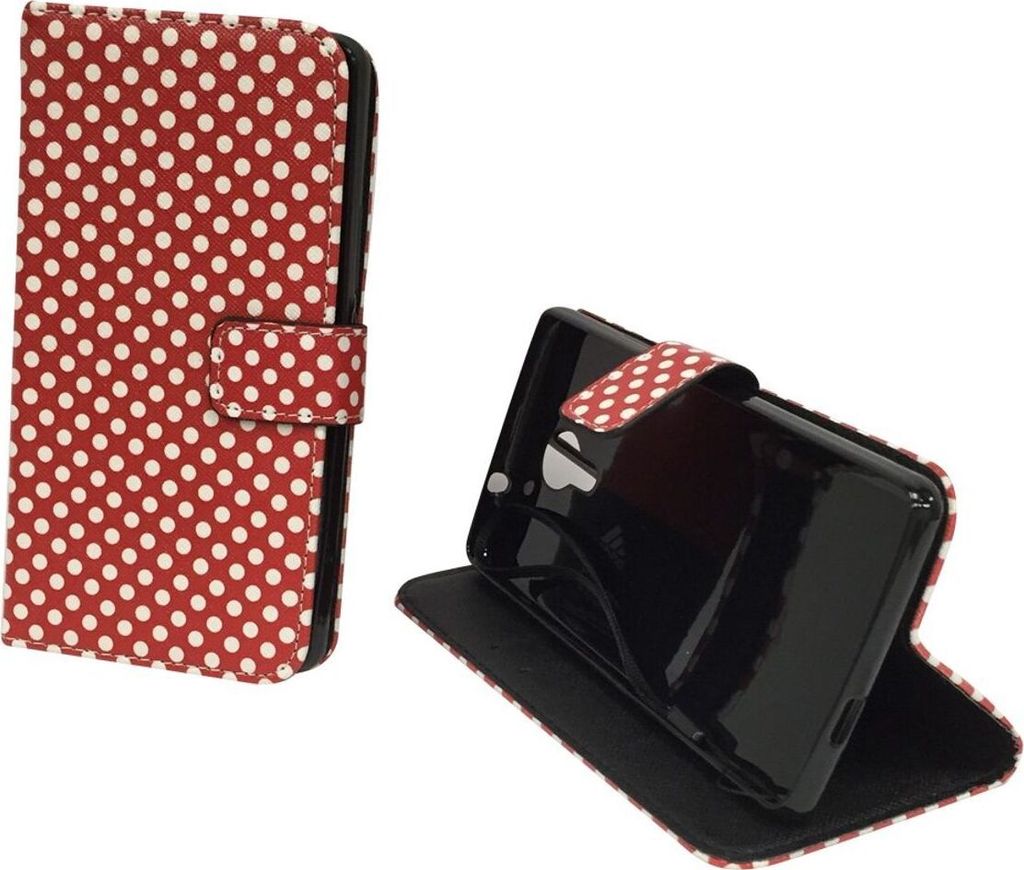 Handyhülle Tasche für Handy Wiko Robby Polka Dot Rot