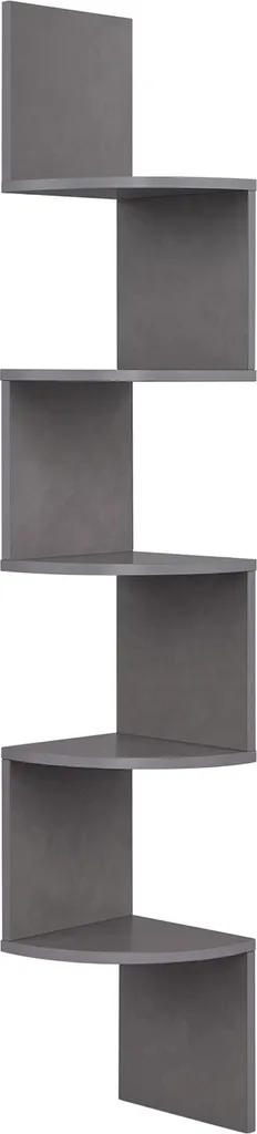 Étagère murale 5 tablettes robustes en métal et bois, design gain de place
