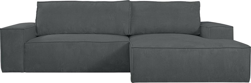 Anthrazitfarbener Kord AMELIA PASCAL MORABITO Ecksofa - Ecksofa rechts