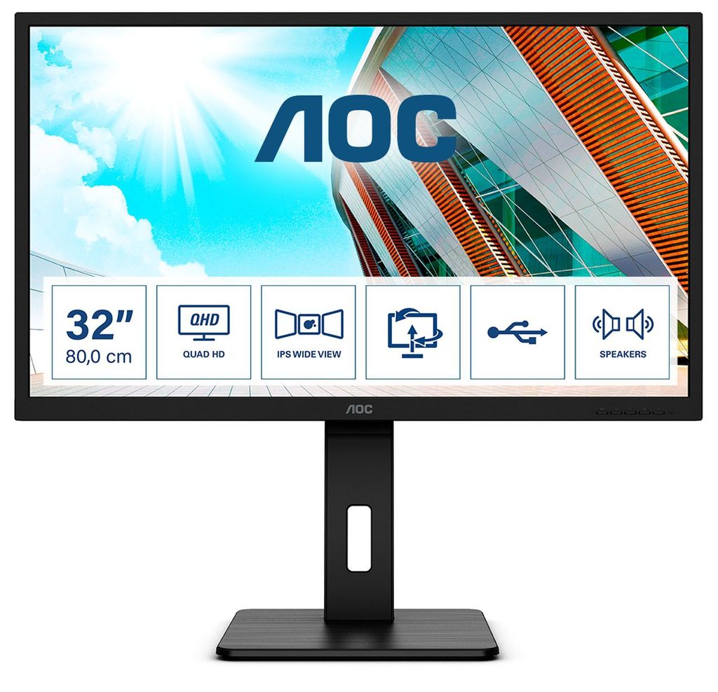 AOC Q32P2 - LED-Monitor - 80 cm (31.5") - 2560 x 1440 QHD @ Produktbild 