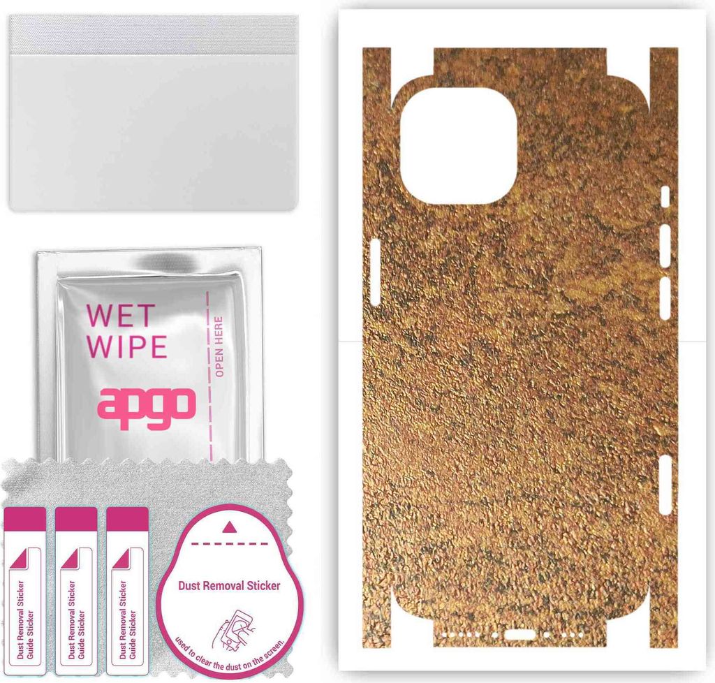 apgo Rückseite + Seiten Schutzfolie, Skin, kompatibel mit Apple iPhone 15, Hinten Displayschutzfolie aus Vinylfolie, kratzfest, einfache Montage -...