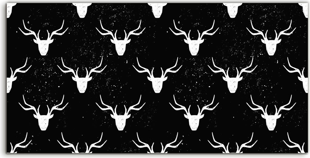 Coloray Canvas 100x50 Wandbild Leinwand Bilder Foto Bild Hirsch Kopf weiß und schwarz