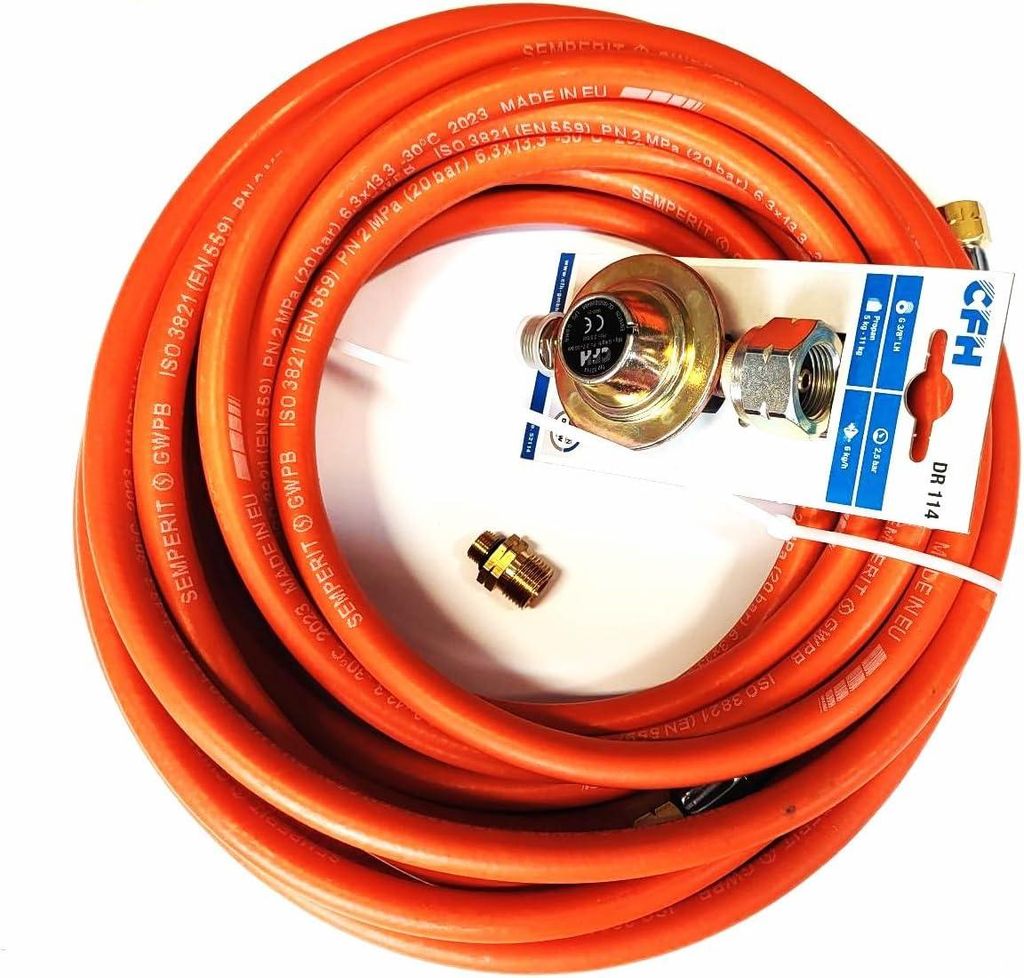 Zatechs Gas Adapter 7/16" US MAPP Gewinde x 3/8" Linksgewinde für US Lötbrenner Anschluss mit Gasschlauch und Druckminderer