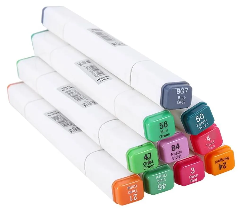 Marqueurs à alcool pointe double 60 pièces pour dessin et mangaka