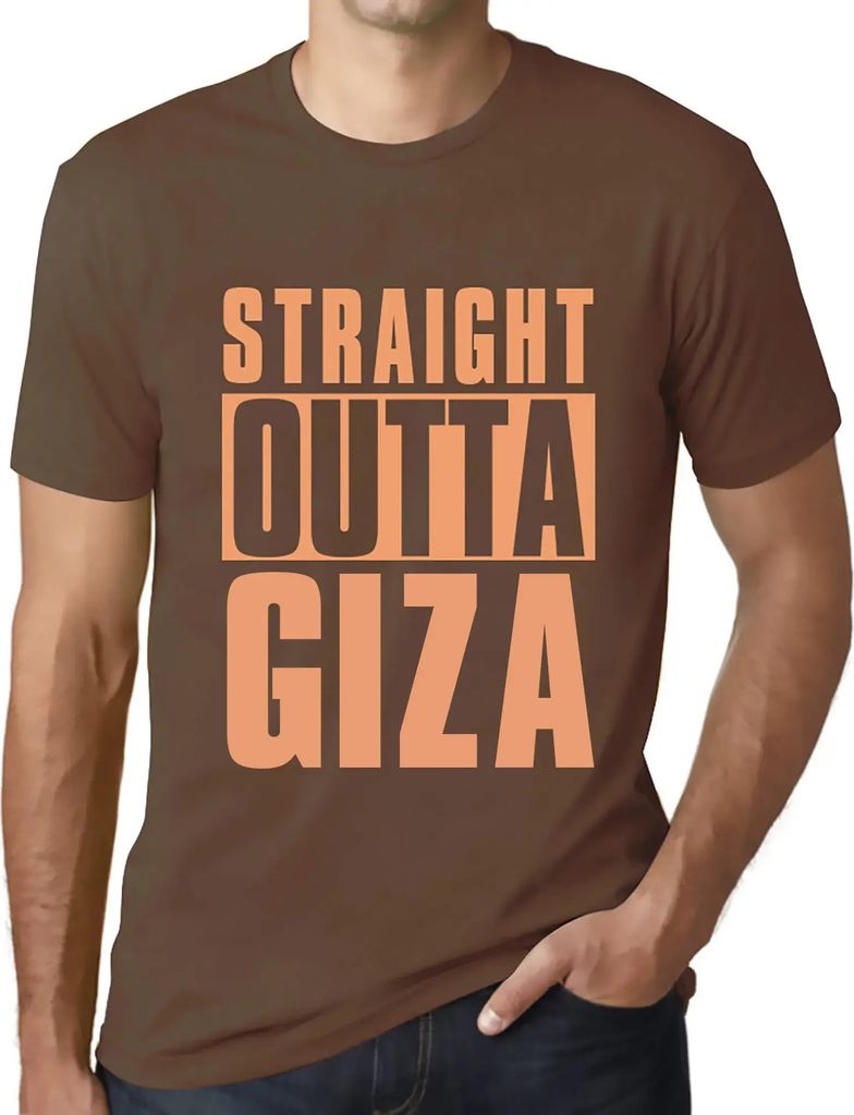 Herren Grafik T-Shirt Direkt aus Gizeh – Straight Outta Giza – Öko-Verantwortlich Vintage Jahrgang Kurzarm Lustige Druck Geburtstag Geschenk Mann