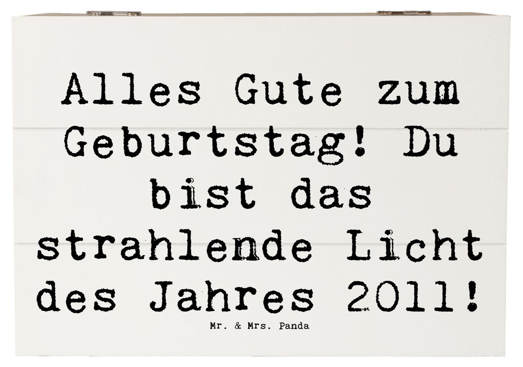 Mr. & Mrs. Panda Box Spruch 2011 Geburtstag 22 x 15 cm - Weiß - Geschenk, Geboren, Happy Birthday, Alter, Schatzkiste, strahlendes Licht, geschenk...
