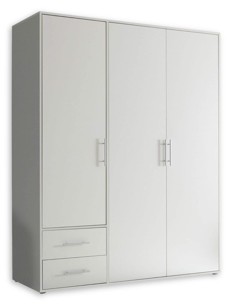 Valencia Kleiderschrank 3-türig Weiß Drehtürenschrank Produktbild 