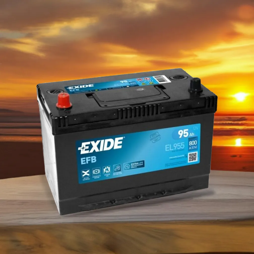 Batterie de démarrage 12V 95Ah Exide EFB EL955 haute performance