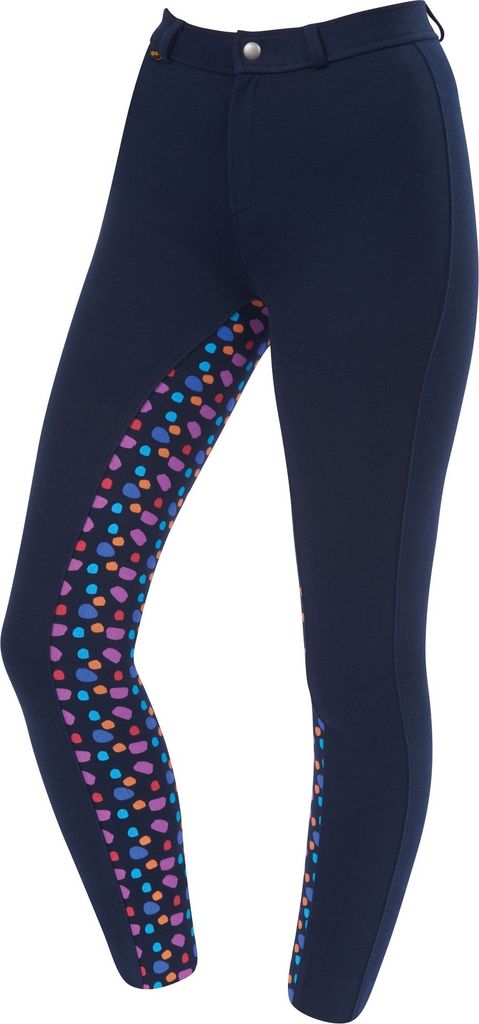 Saxon Kinder Reithose Warm Up WB183 (Bund 58,5 cm) (Marineblau/Marineblaue Punkte)