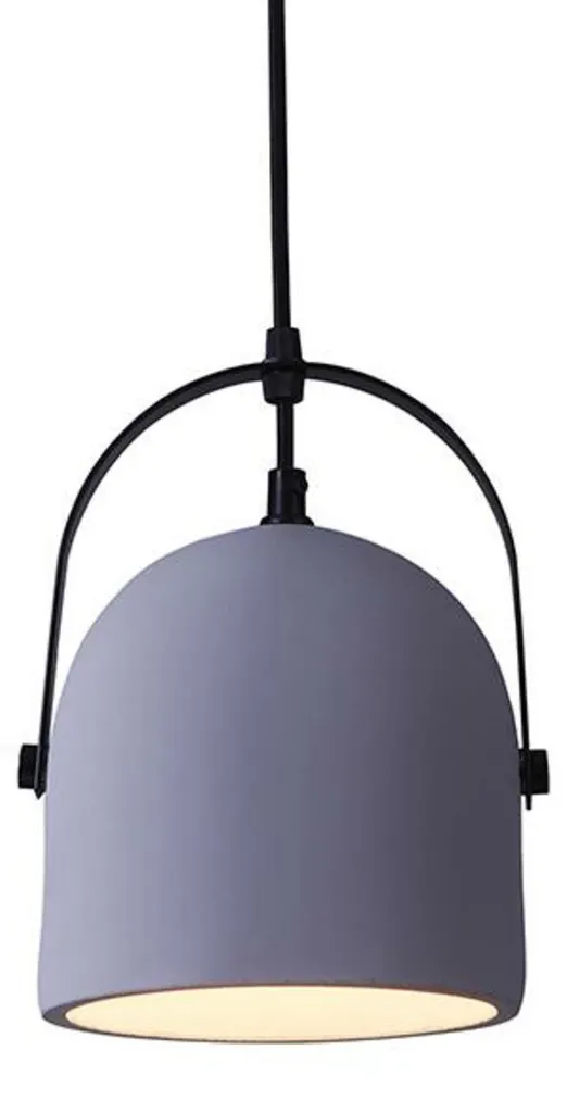 Suspension luminaire industrielle en béton gris Ø16 cm style loft
