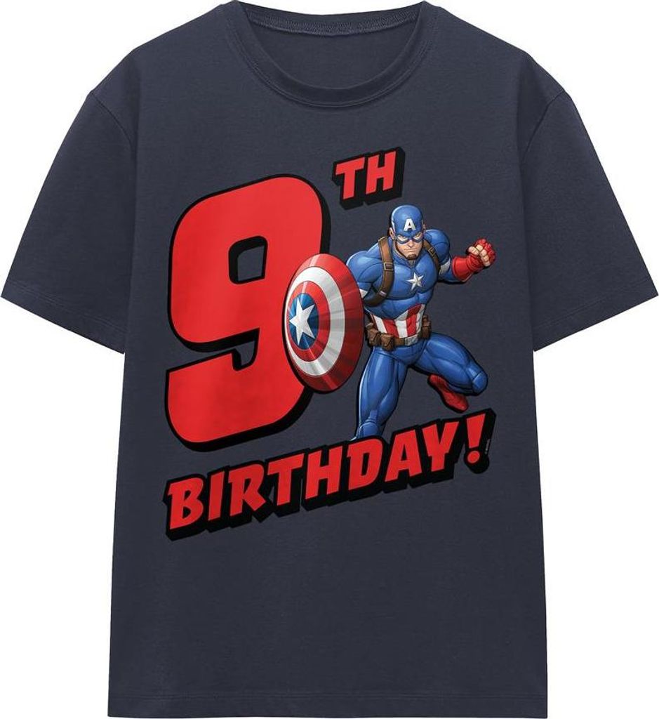 Captain America - T-Shirt für Damen, 9 Geburtstag TV25653 (XXL) (Marineblau)
