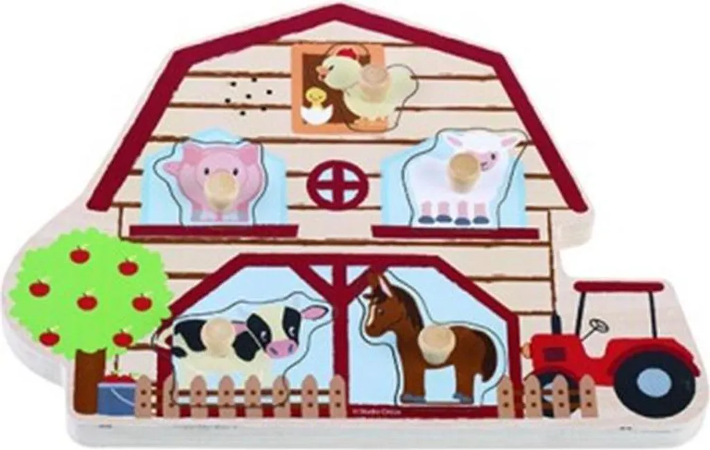 Puzzle Ferme Studio Circus - Jouet sonore en bois éducatif pour enfant 1+