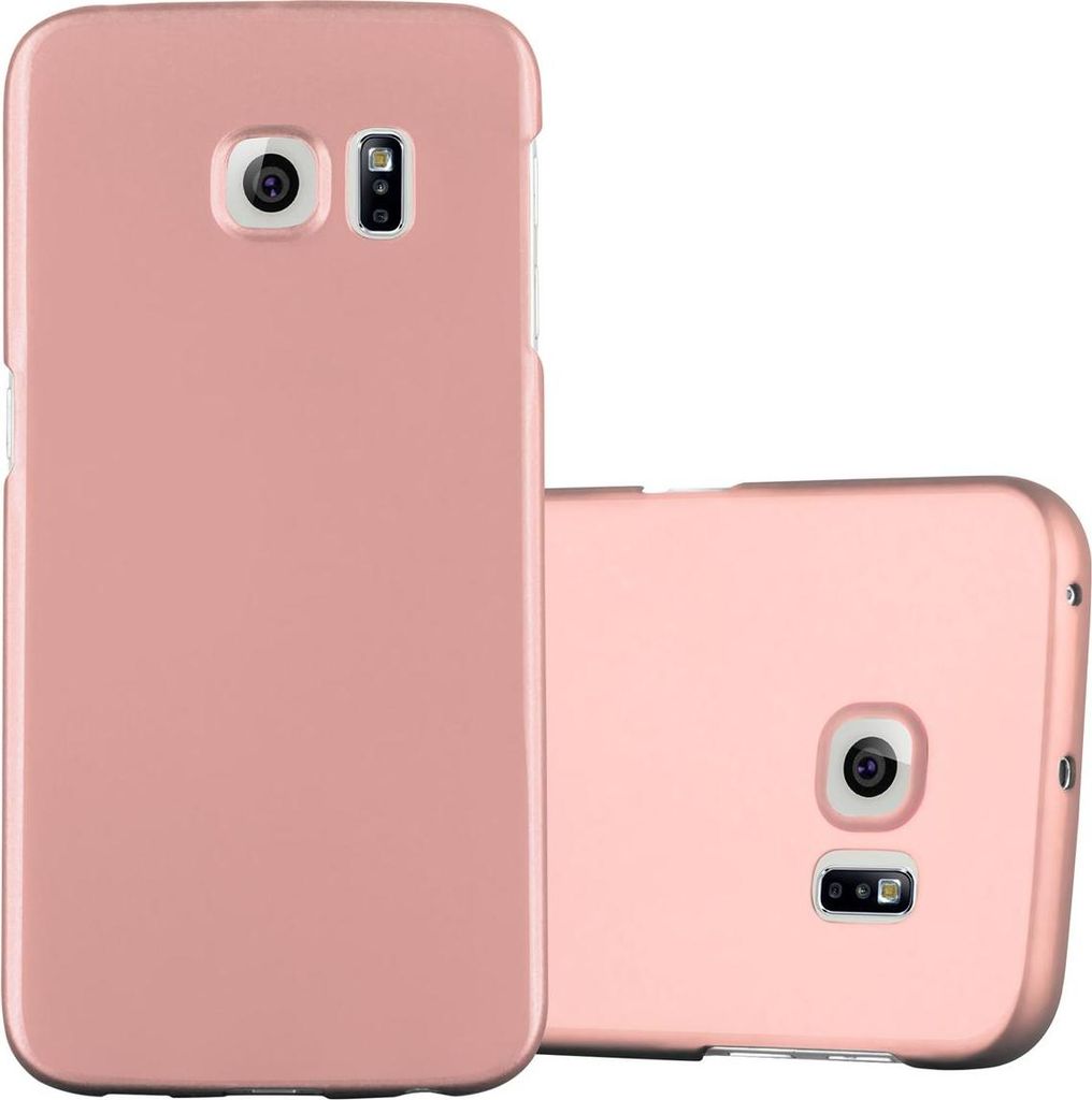 Cadorabo Hülle für Samsung Galaxy S6 EDGE Schutzhülle in Rosa Hard Case Handy Hülle Etui