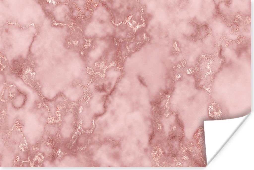 MuchoWow Poster Roségold - Glitter - Marmor - Achat 30x20 cm - Plakate - Print