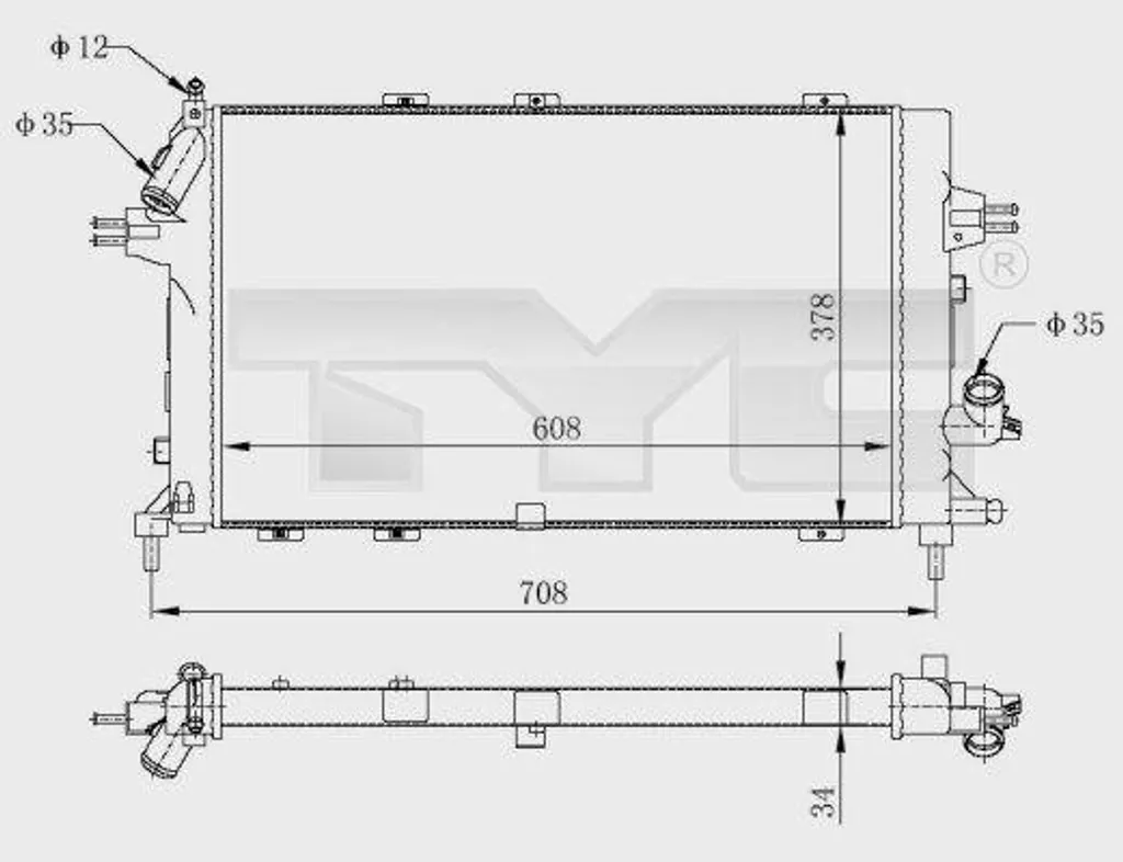 Stop Surchauffe : Radiateur Moteur TYC 725-0028-R Astra H et Zafira