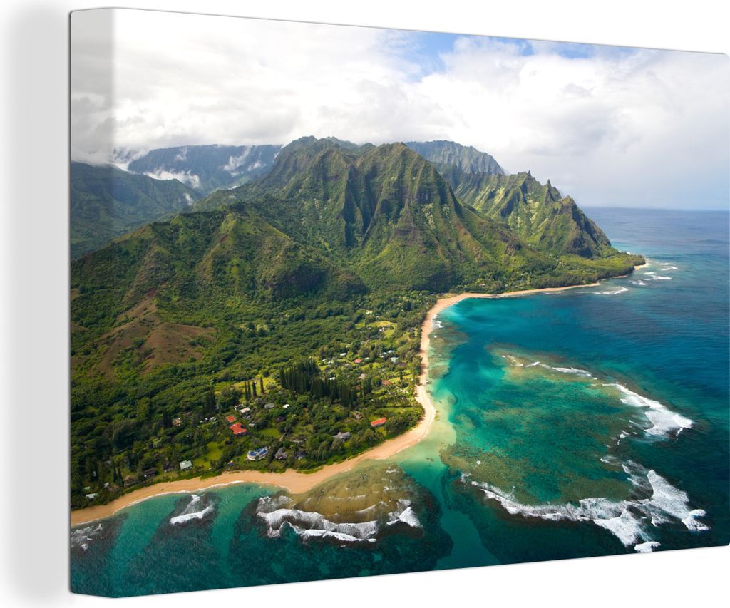 OneMillionCanvasses - Leinwandbilder - 140x90 cm, Hawaii - Insel - Himmel, Wandbilder Kunstdruck Wanddekoration - Foto auf Leinwand - Gemälde au...