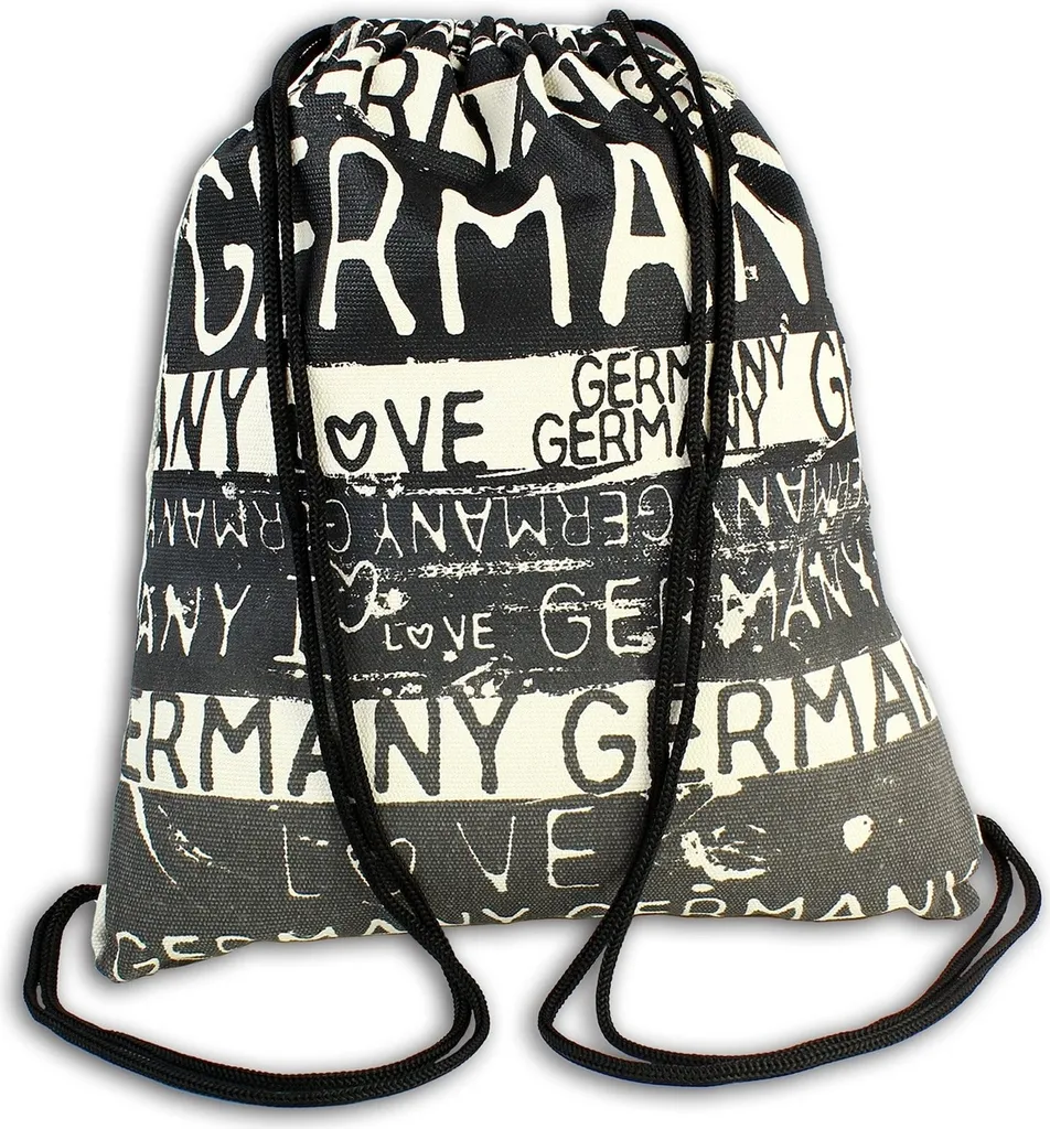 Robin Ruth I love Germany zaino in cotone opaco nero beige OTG6070S