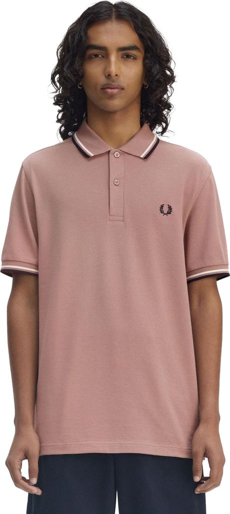 Fred Perry Polo rot einfarbig normale Passform Baumwoll-Piqué
