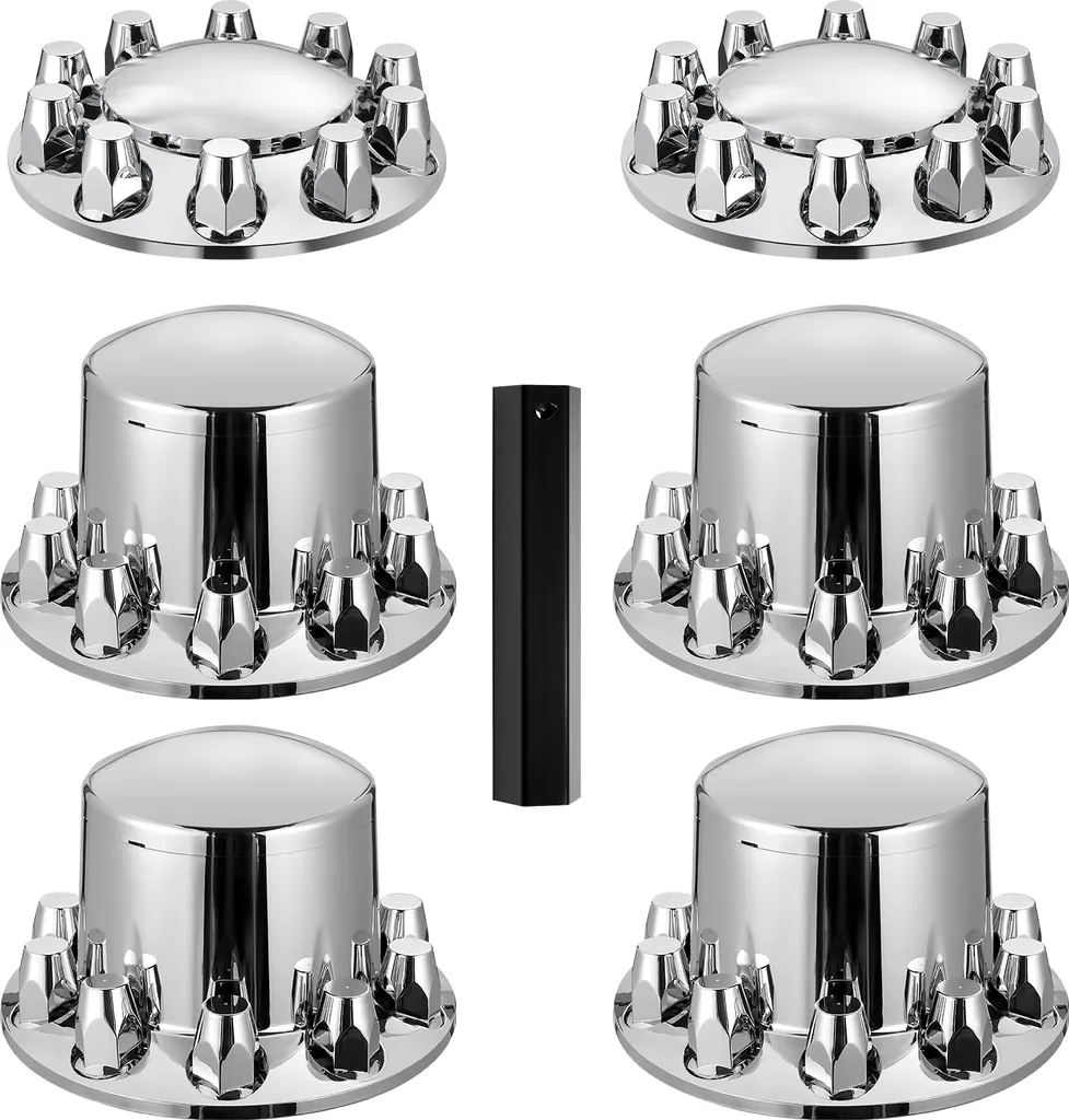 Set de 6 Enjoliveurs de Roue Camion en ABS Inoxydable Argent - Pack Complet