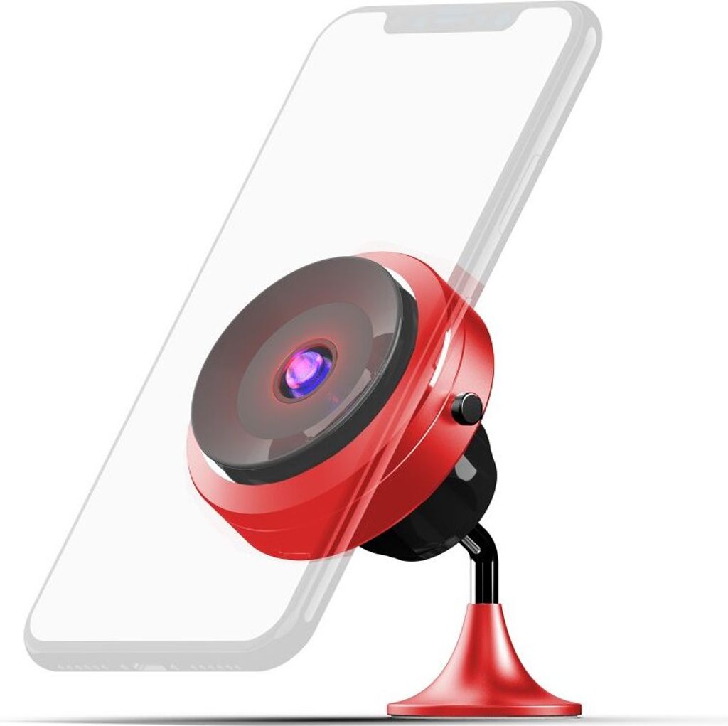 MA05- Handyhalterung mit Vakuumsauger und kabelloser Aufladung QC3.0 - RED