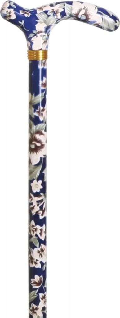Garcia 1880 Verstellbarer Gehstock – Blau mit Blumenmuster Produktbild 