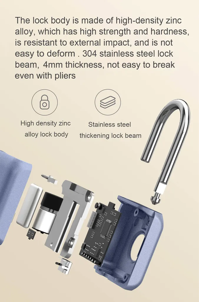 Smart Lock Impronta Digitale USB - Mini Lucchetto Sicurezza 508DPI - 6