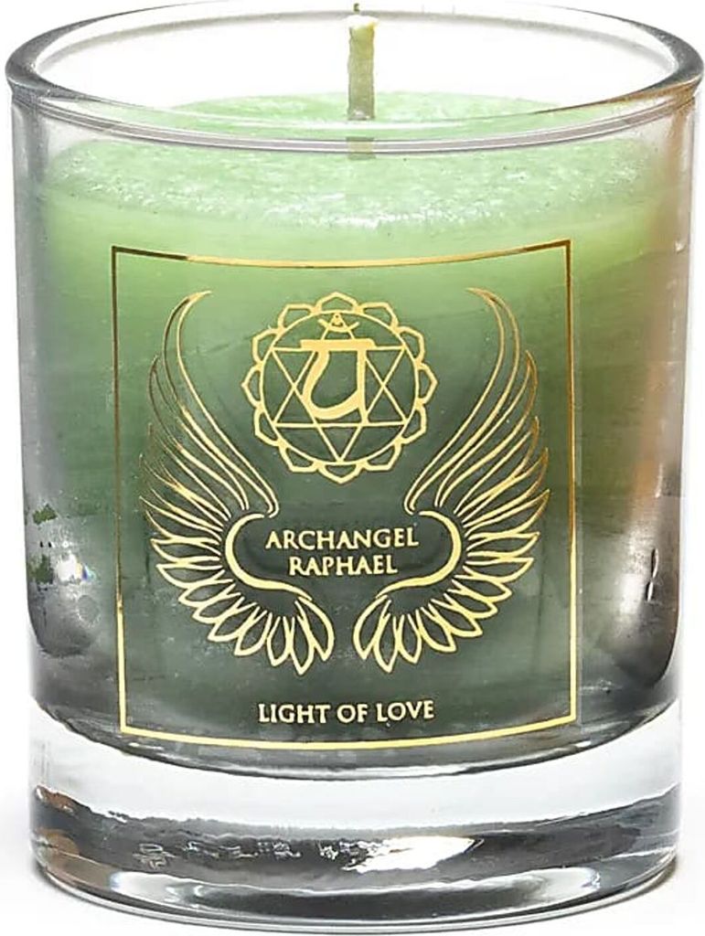 Duftende Votiv-Kerze Erzengel Raphael 4.Chakra -- 4.5x4 cm online bestellen