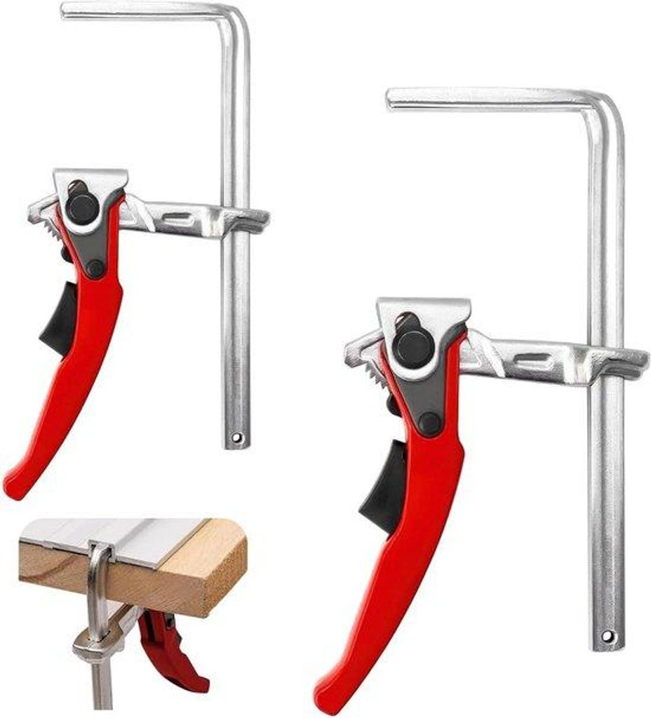 Stahl-Einhandklem mit Schnellspanner - 60 mm Keil - 160 mm Kapazität - für Schleifen und Schneiden - robuster Handgriff