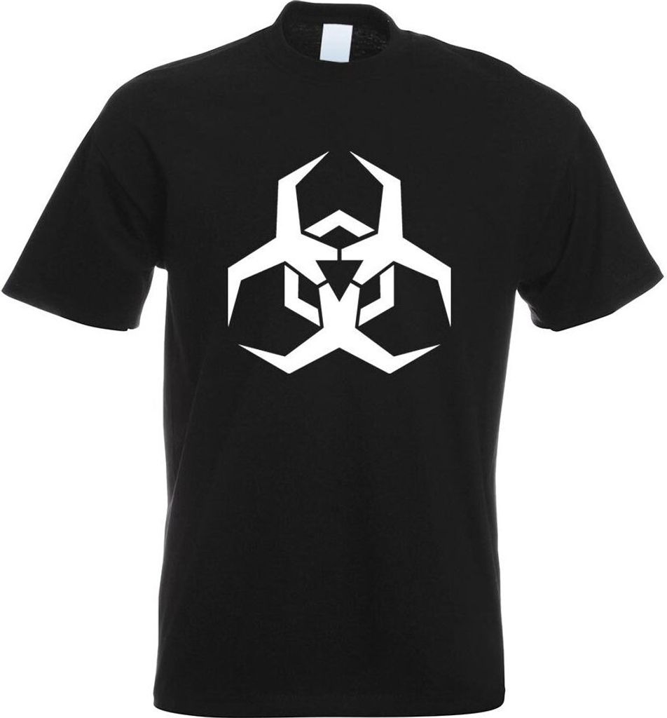Kiwistar - T-Shirt - schwarz - Biohazard Symbol Clipart Motiv Bedruckt Funshirt Design Print - mit Motiv Bedruckt - Funshirt Design - Sport - Freiz...