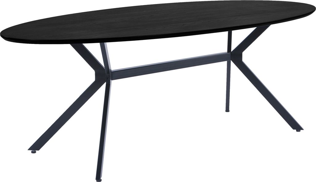 bruno esstisch oval mdf schwarz 220x100cm