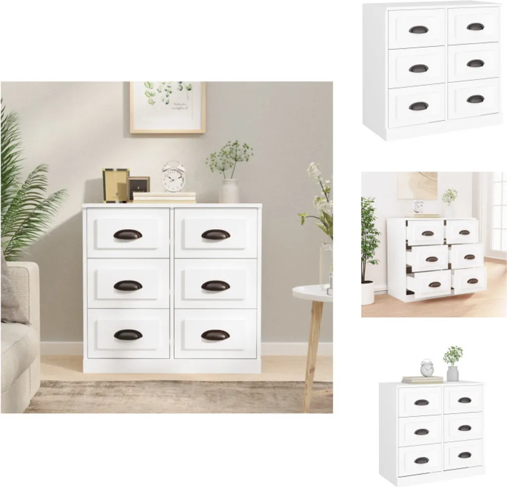 vidaXL Credenza Bianca 70x35,5x67,5 cm - Mobiletto Multiuso Salotto