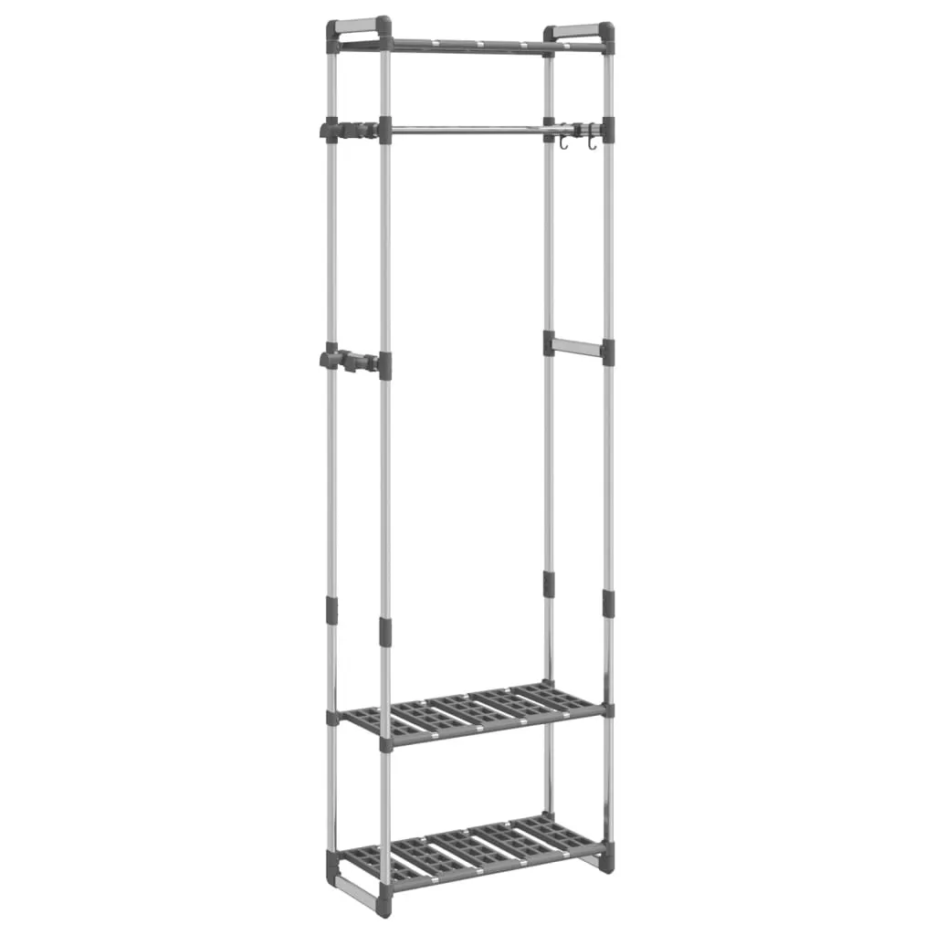 vidaXL Portemanteau 3 niveaux en aluminium argenté 59x29x192 cm solide