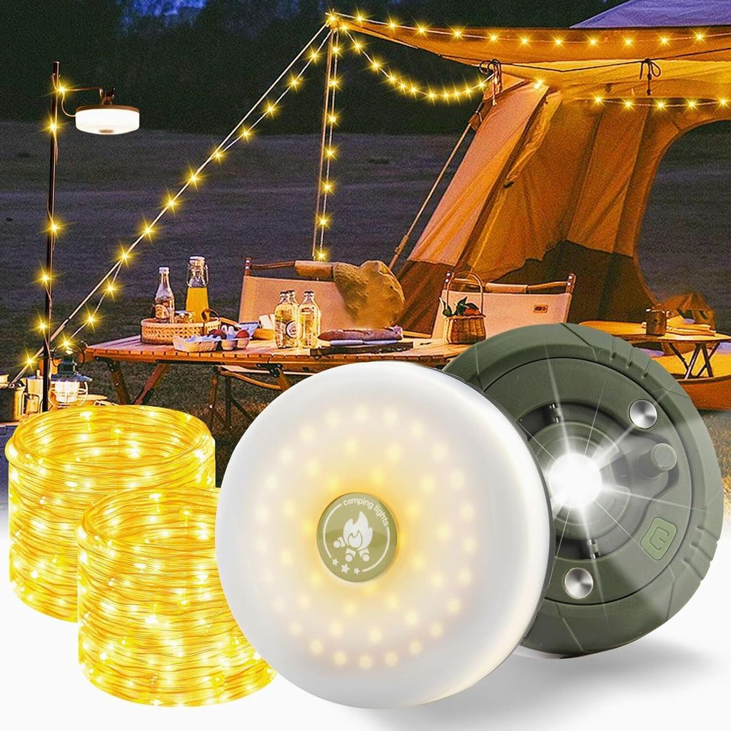 2 Stücke Multifunktionale Tragbare Campingleuchte,10m Produktbild 