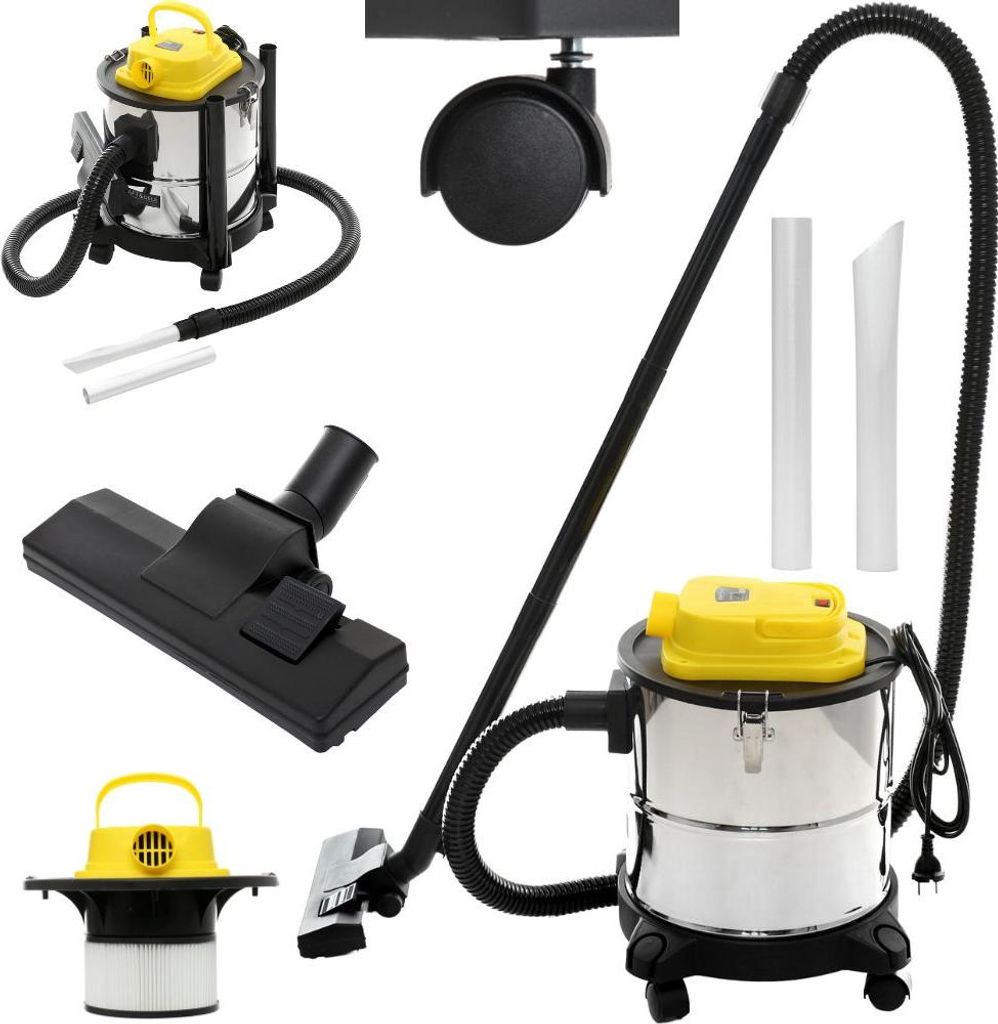 KRAFT&DELE | Aschesauger, für Kamine, Pellets, Grills, 1650W Leistung, 20L Fassungsvermögen, Gebläsefunktion