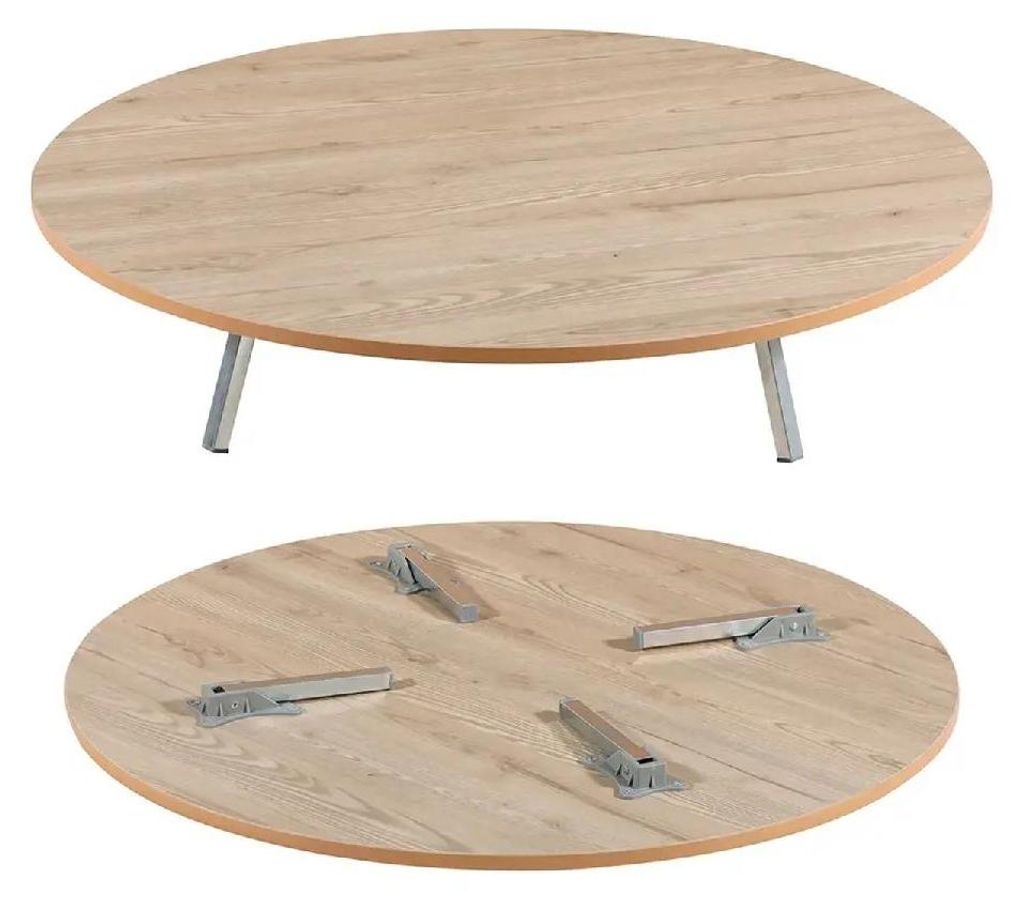 Sofra runder Holztisch mit Klappbeinen, Durchmesser 70 cm, Produktbild 