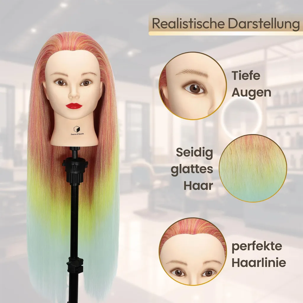 Kappop Testa Parrucchiere 70 cm Goldfish: Styling Professionale con Kit - 5