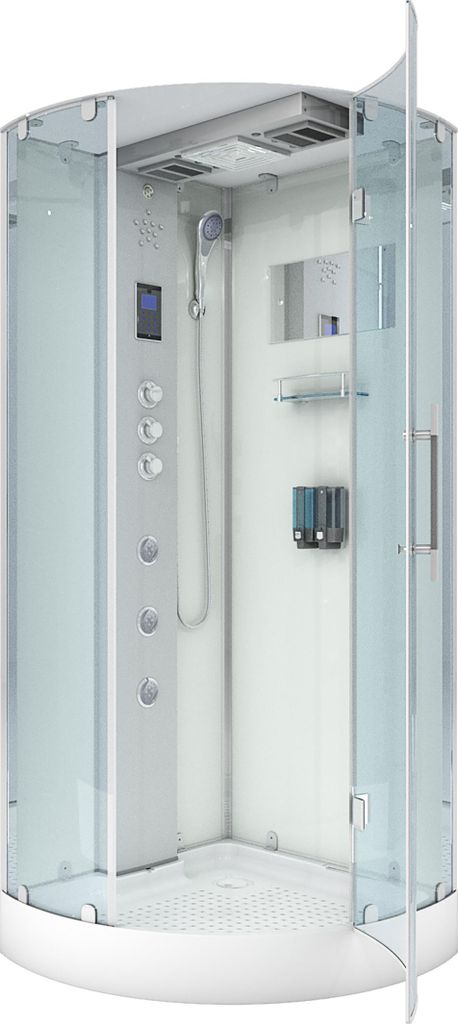 AcquaVapore D37-10R1-EC Dusche Duschtempel Komplett Duschkabine -Th. 90x90 MIT 2K Scheiben Versiegelung